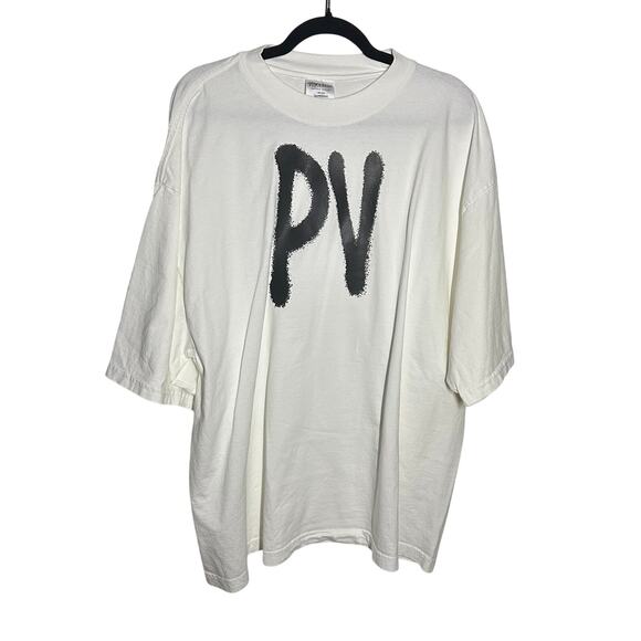 Positive Vibes White Graphic Tee Men's Size XL - Picture 1 of 7